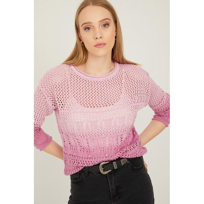 

Ажурный свитер с принтом тай-дай