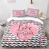 Valentine'S Day King Queen Duvet Cover Angel Cupid Bedding Set For Teens Adults Romantic Couple 2/3 Pcs Polyester Quilt Cover