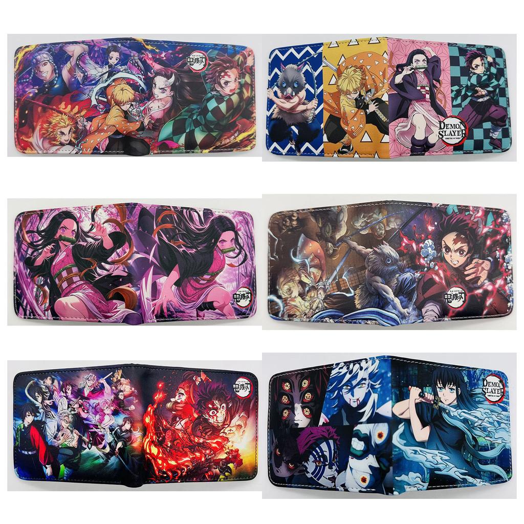 Japan cartoon comics Demon Slayer Short Fold Wallet Cartoon Coin Purse Suitable for Students 0006