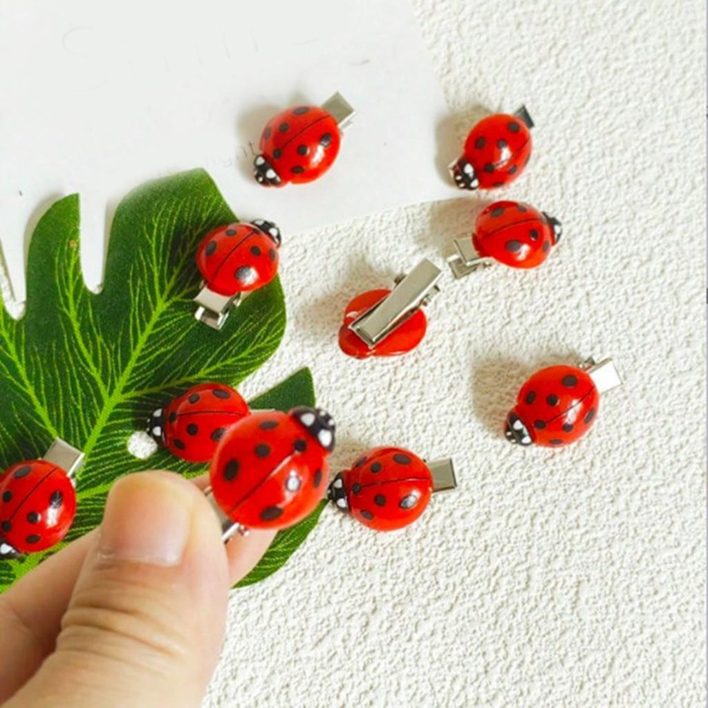 6PCS Ladybug Hair Clips Cute Barrettes for Girls Teens Women Hair Accessories Strong Hold Hairpin for Daily Use Parties