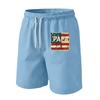 Men's Drawstring Waist Casual Shorts with Flag Graphic Elastic Adjustable Fit Lightweight Relaxed Style for Everyday Wear