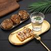 Stainless Steel Gold Dining Plate Dessert Plate Nut Fruit Cake Tray Snack Kitchen Plate Western Steak Kitchen Plate Dish Tray