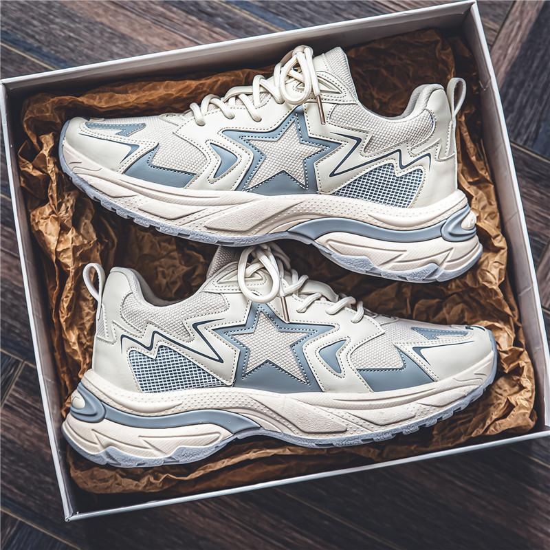 Fashion Autumn Men Casual Sneakers Stars  Vintage Shoes Tennis Running Sneakers Breathable Lace Up Sports Shoes For Male 39-44