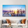 Landscape Sunset Lake Flying Bird Boat Sky Canvas Painting Posters and Prints Wall Art Pictures Living Room Home Decor No Frame No Frame