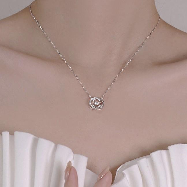 

Срібна підвіска «Танцююче серце» 925 проби, жіноче розкішне кольє на ключицю з інкрустацією діамантами 925 Silver