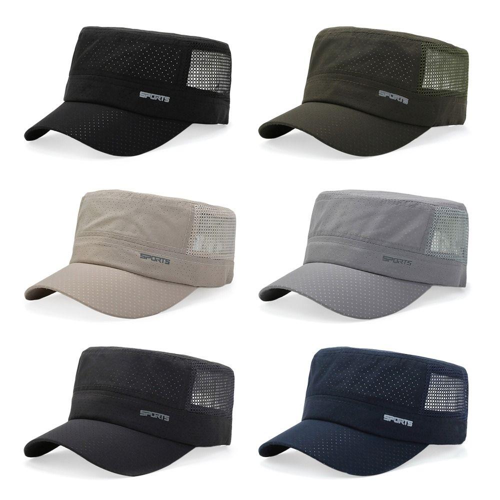 

Breathable Baseball Cap Adjustable Flat Top Cap Spring Summer Sun Hat Men