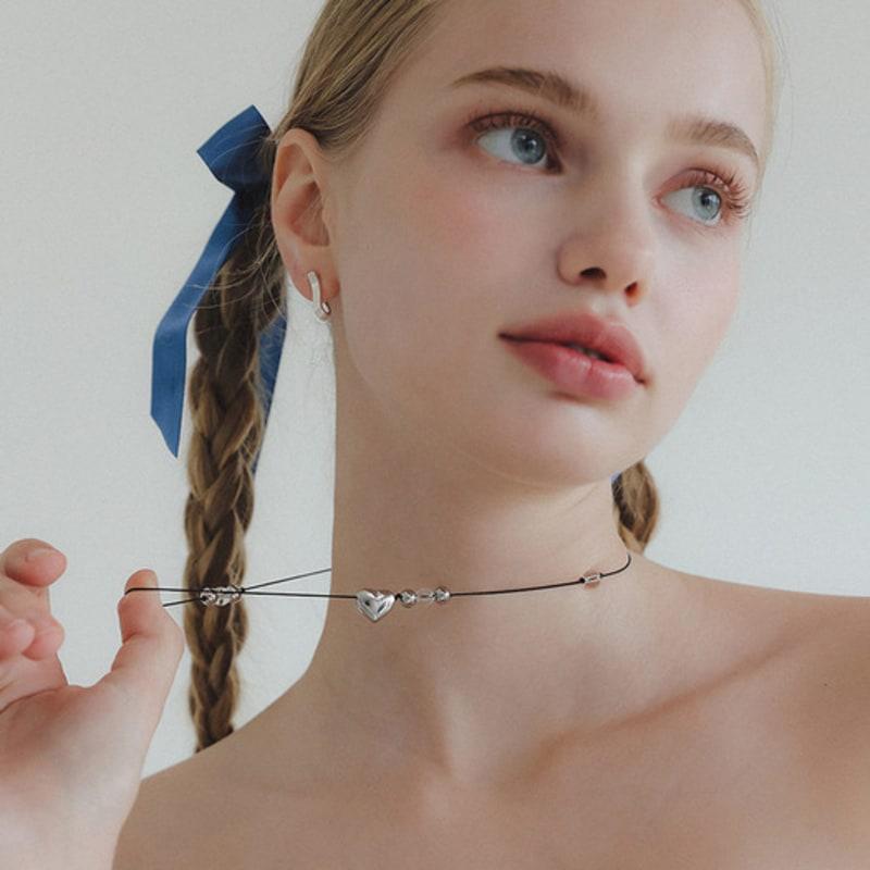 

J.Lauren Heart Beads Silk Knot Necklace N01135 single type