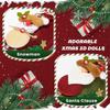Christmas Wine Bottle Bags Burlap Wine Bags with Drawstring Santa Snowman 3D Pattern Design Reusable Christmas Wine Bottle Cover