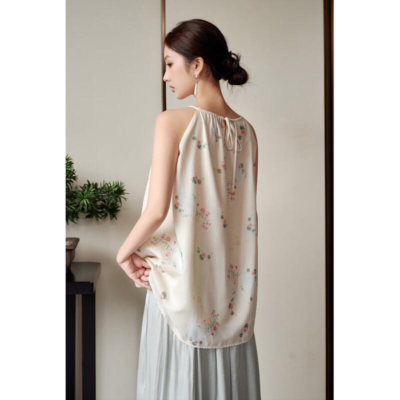 New Chinese Style Floral Halter Camisole Top