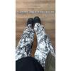 American retro ink tie-dye jeans design trendy brand slightly curved pants men's spring niche straight-leg pants