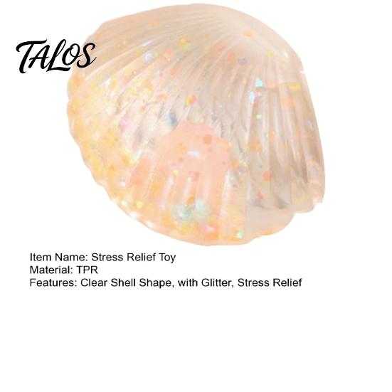 Transparent Shell Toy Clear Squeeze Stress Relief Glitter Sugar Ball Gadget Sensory Soft Decompression Fidget Party Favors Reliever