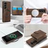 Dla Magsafe Ładowanie 2 w 1 Odpinane Skórzane Etui Portfelowe Dla Samsung Galaxy Z Fold 6 Fold 5 Fold 4 3 Magnetyczne Etui na Telefon na Karty