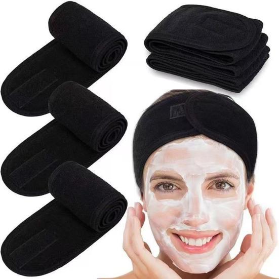 Hair Strap with Adjustable Fastener Tape Comfortable Velvet Cloth Fast Absorption Makeup Bathing Dressing Exercise Hair Band