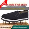 Herren Slipper Arbeitsschuhe mit dicker Sohle aus Stoff mit Tausendschicht-Schutz