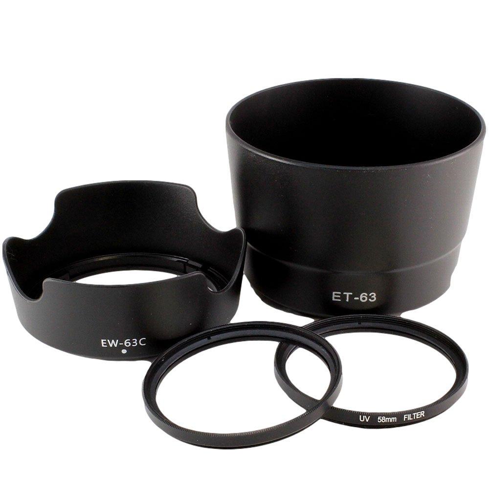 

Canon Lens 58mm Lens Filter x 2 Set EOS Kiss X10 X9i X9 X8i X7i 80D 8000D 9000D and Other Double Zoom Lens Kits Japanese H636358SET F-Foto EW-63C чорний
