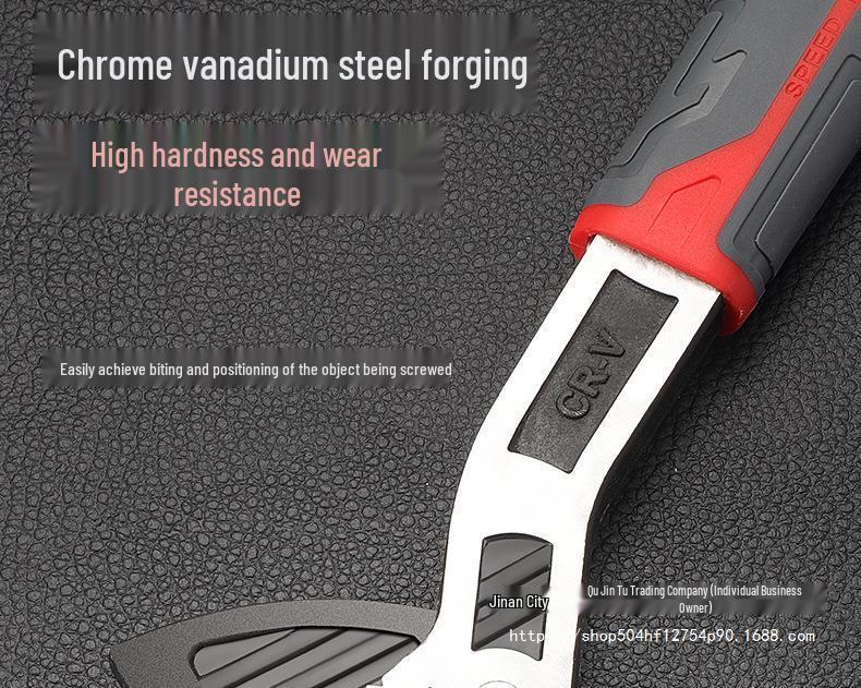 10-Inch Chroom Vanadium Staal Snel Zelfvergrendelende Verstelbare Moersleutel - Multifunctioneel, Industriële Kwaliteit, Hoge Hardheid.