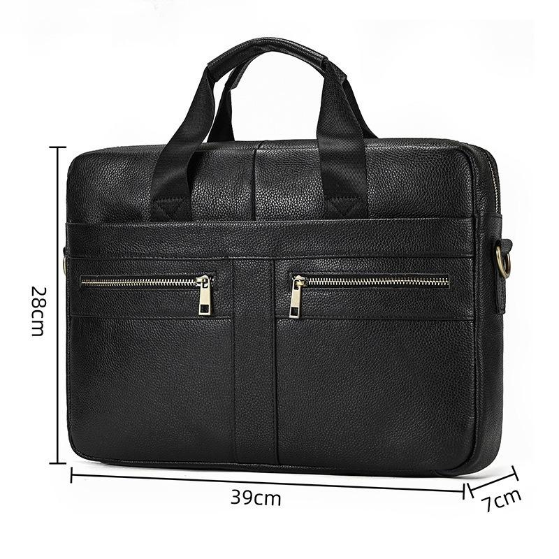 Men's Business Briefcase Fit 15" PC Genuine Leather Handbag Real Leather Male Laptop Handbag A4 Office Man Crossbody Bag