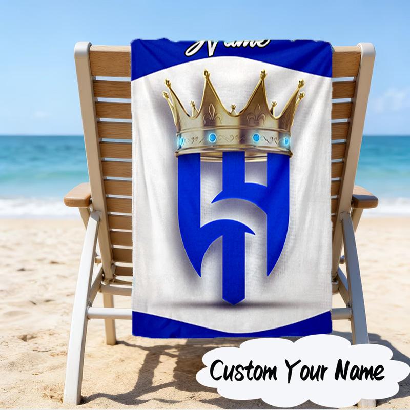 Custom Name Hilal FC Crest Microfiber Beach Towel Super Soft & Absorbent for Bath, Beach, Travel Bath Time Accessory, Fan Gifts