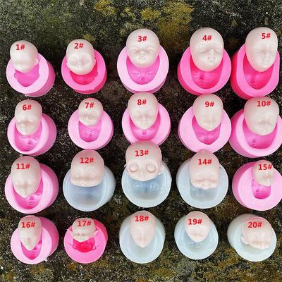 DIY Dolls Cute 3D Baby Face Mould Face Silicone Mold Chocolate Soap Molds Handmade Craft Clay Cake Decorating Tools Accessories