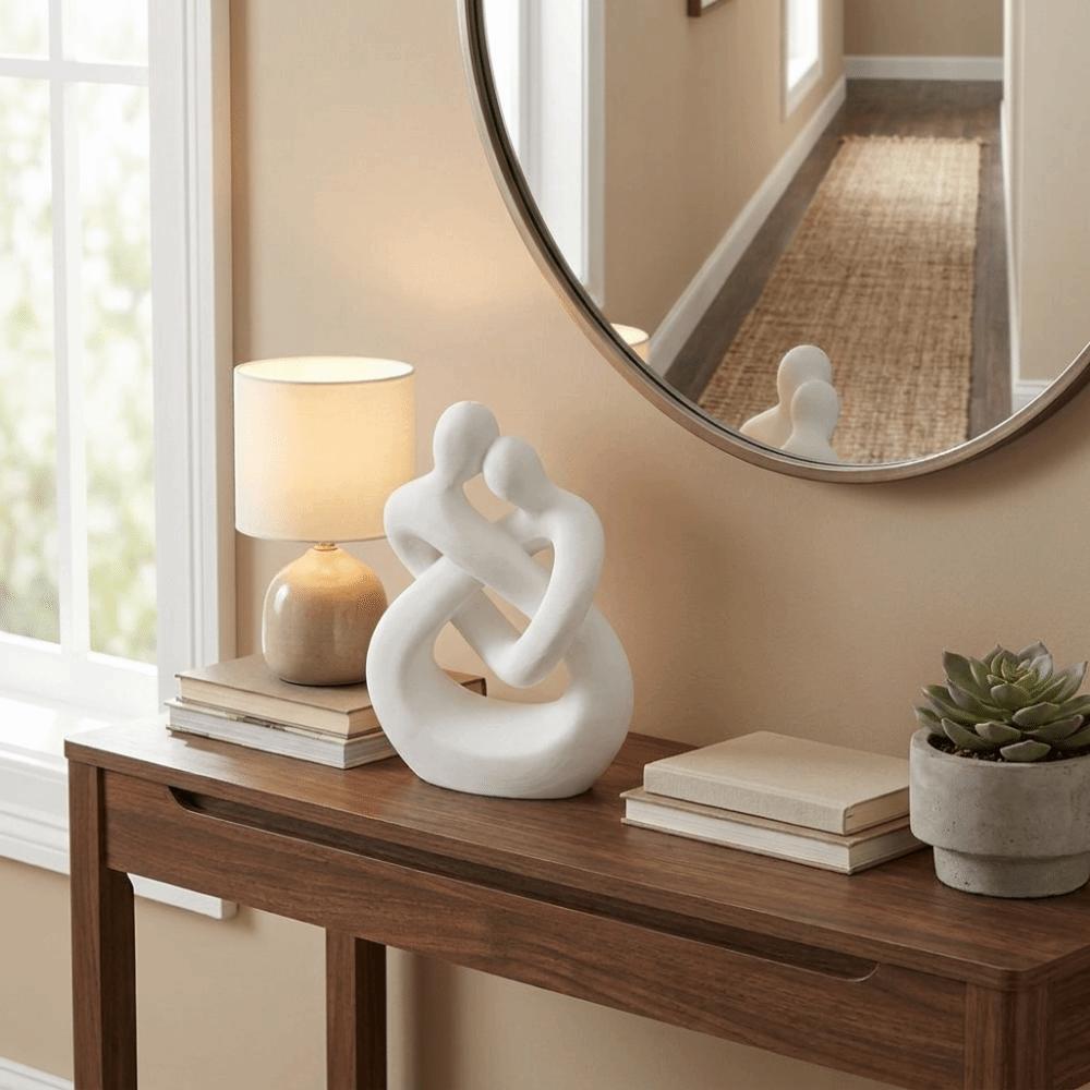 Abstract Design 3D Printed Figure Romantic Couple Embracing Sculpture  Home Decoration