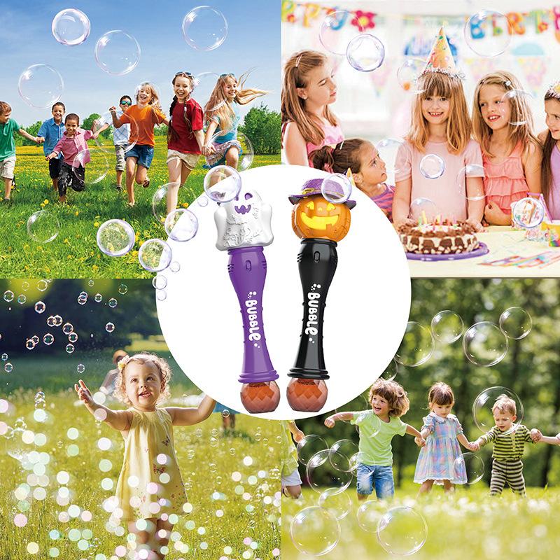 2025 Halloween Bubble Wand Halloween Light up Pumpkin Bubble Blower Christmas Toys For Kid Bubble Machine Party Supplies