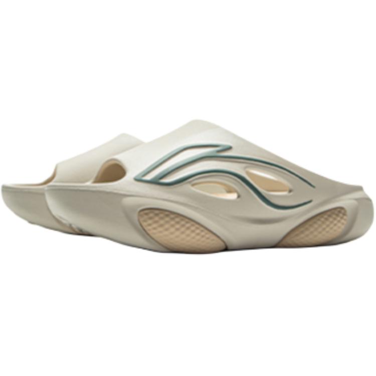 Li Ning Sports Lifestyle Series Casual Soft Wear-Resistant Waterproof Low-Top Slippers Kids Slippers Silver-Grey YKOV002-3