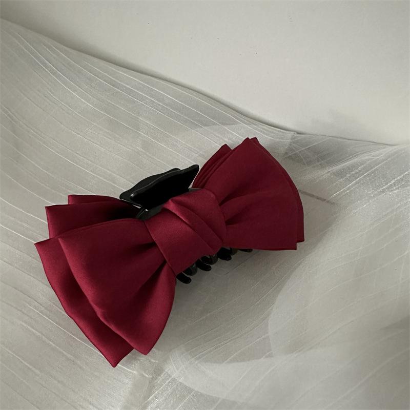 Double Sided Bow-Knot Grab Clip Hairpins Big Size Bow Velvet Hair Claws Korean Hair Clip Hair Style Accessories Fashion Barrette