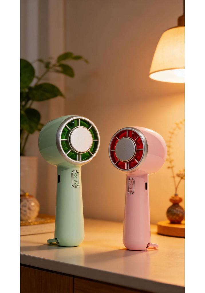 High-Speed Portable Handheld Fan with Ice Pack and Rechargeable Semiconductor Technology