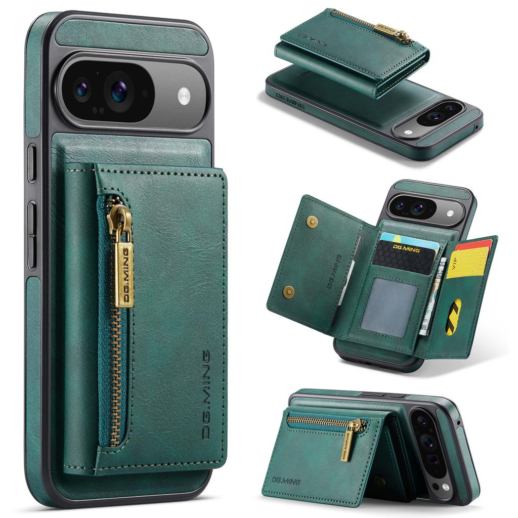 DG.MING M5 Series For Google Pixel 9 Pro/Pixel 9 Case Detachable Magnetic Leather Phone Cover with Card Slots