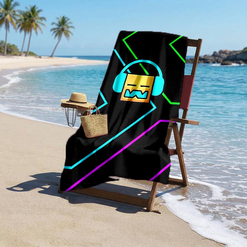 Geometry Dash Módní osuška: Ideální pro letní dobrodružství Měkké, savé a rychle schnoucí vhodné pro plavání a koupání