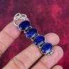 Blue Sapphire Pendant, Handmade Gemstone Pendant, 925 Solid Sterling Silver Pendant Antique Jewelry, For Engagement Gift