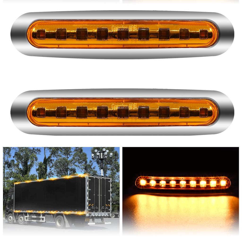 9 LED Marker Lamp, For Cars, Truck Markers, Compatible with 12 V and 24