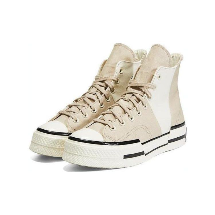 Converse Chuck 70 High Plus Collage Logo - Scarpe da Ginnastica Unisex Beach Stone Marrone Aironato A02774C