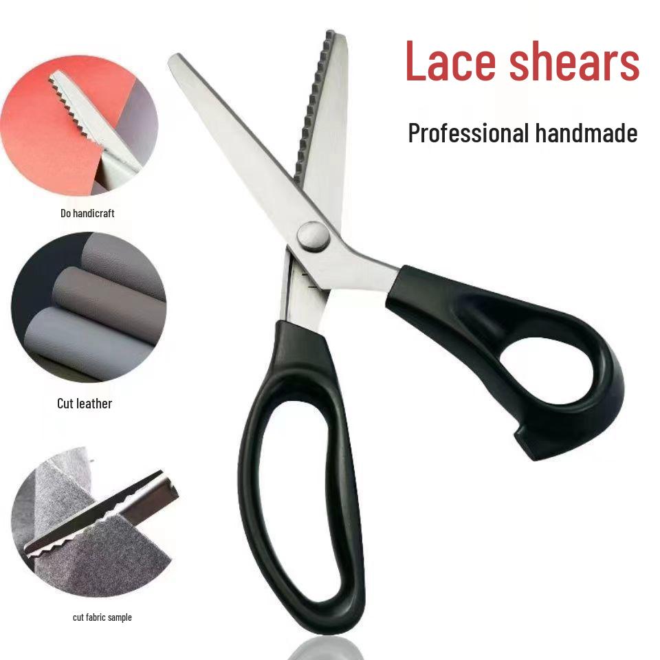 Handmade Big Wave Pattern Tailor Scissors for Non-Fraying Fabric