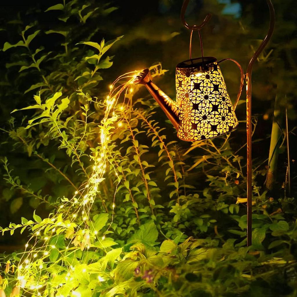 Angel Garden Outdoor Solar Courtyard Light - Copper Coin Kettle Design