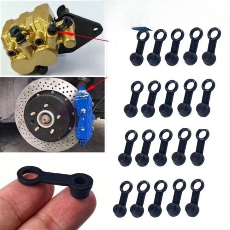 10/20/30Pcs 8mm Car Brake Pump Screw Dust Cap Oil Drain Screw Cap Brake Caliper Bleed Nipple Black Cover Rubber Motorcycle