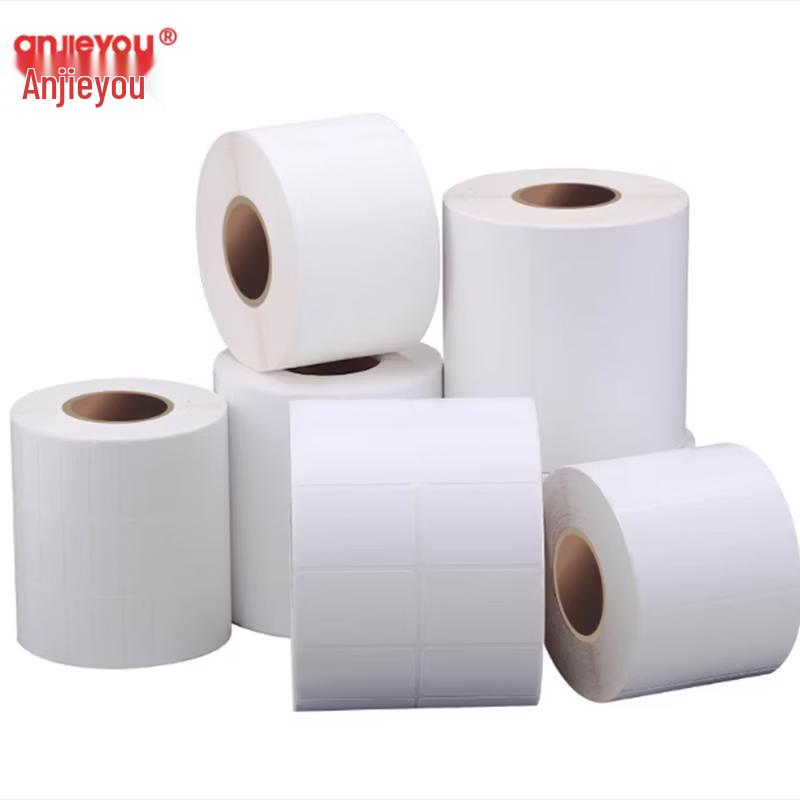 Anjieyou 60x80mm Barcode Label Paper, 600 Sheets/Roll