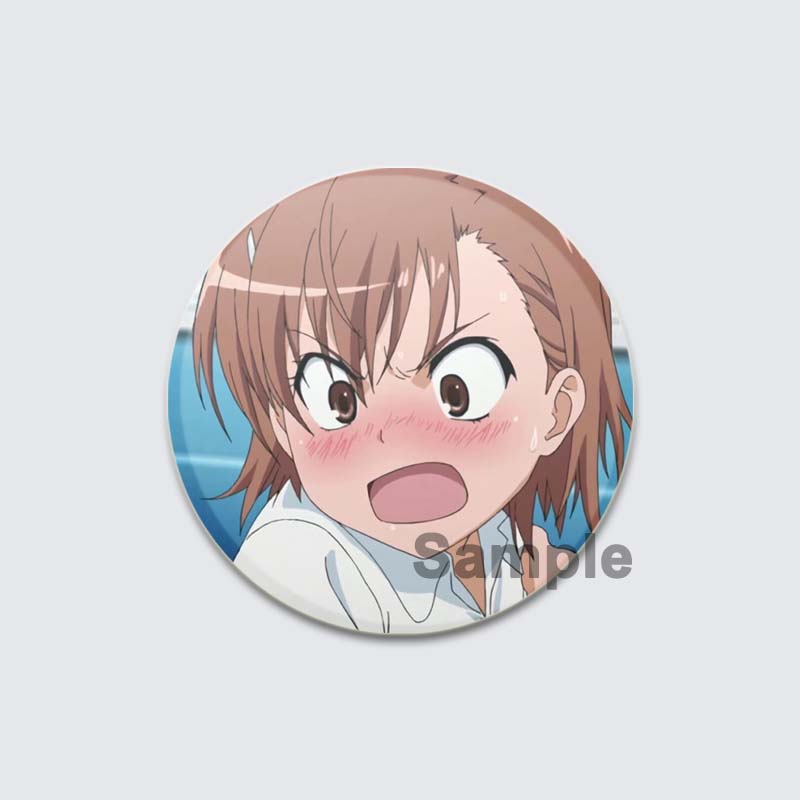 32/44/58mm A Certain Scientific Railgun HD Brooch Anime Badge Cartoon Figure Misaka Mikoto/Wannai Kinuho Round Display Pins Jewelry Gifts