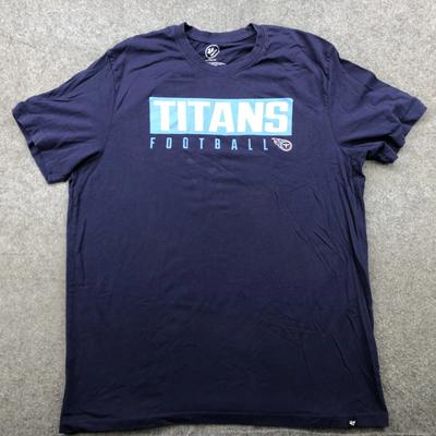 Maglietta Tennessee Titans Uomo 2XL Blu Navy NFL Football '47 T-Shirt Atletica