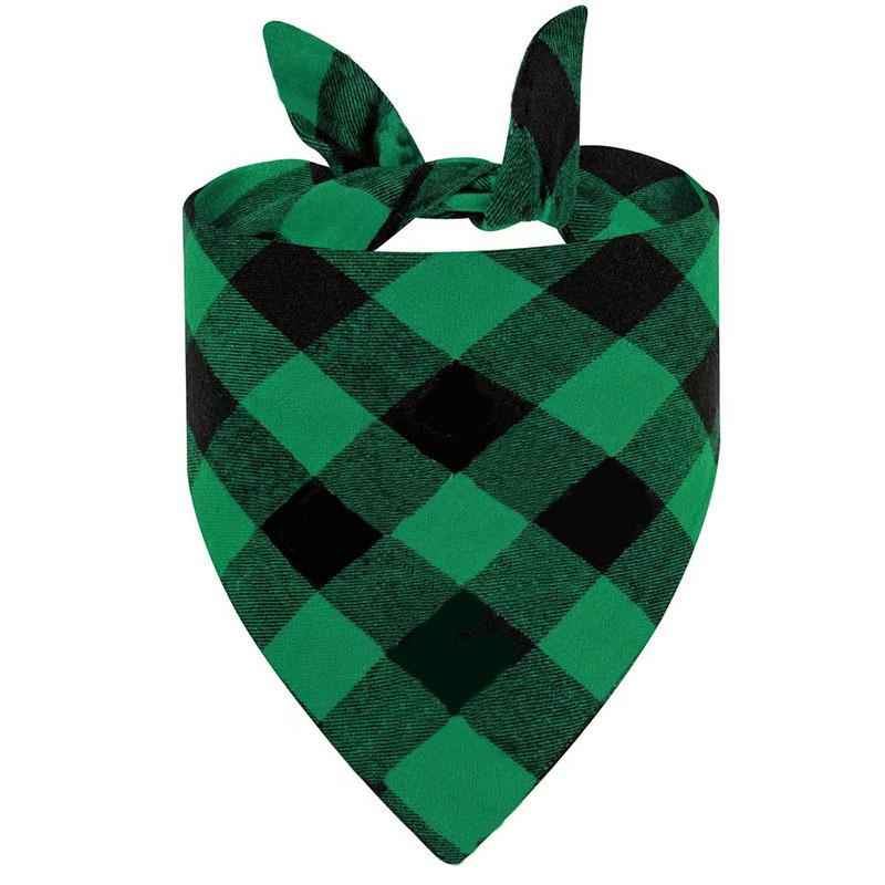 Personalisierter karierter Weihnachts-Haustierschal - Anpassbares Dreiecks-Lätzchen für Hunde und Katzen