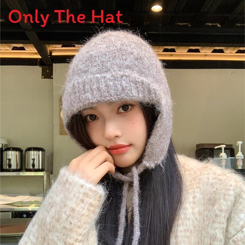 Knitted Wool Hat For Winter Women With Ear Warmer And Features