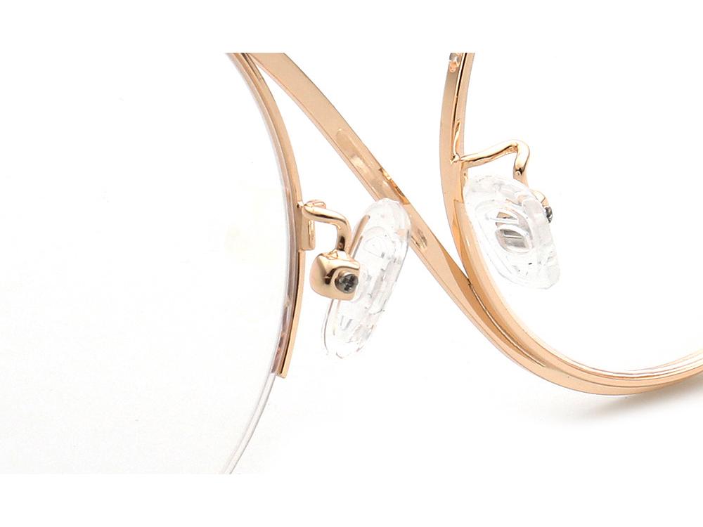 Yuanming Asymmetrical Retro Metal Round Eyeglasses - Fits Anti-Blue Light, TOP520