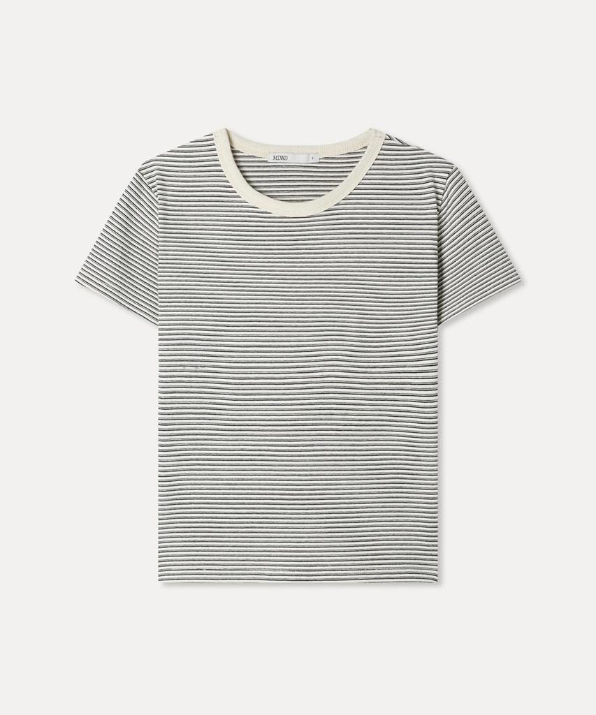 MIXXO Striped Short Sleeve T-Shirt_Miwhwg709S