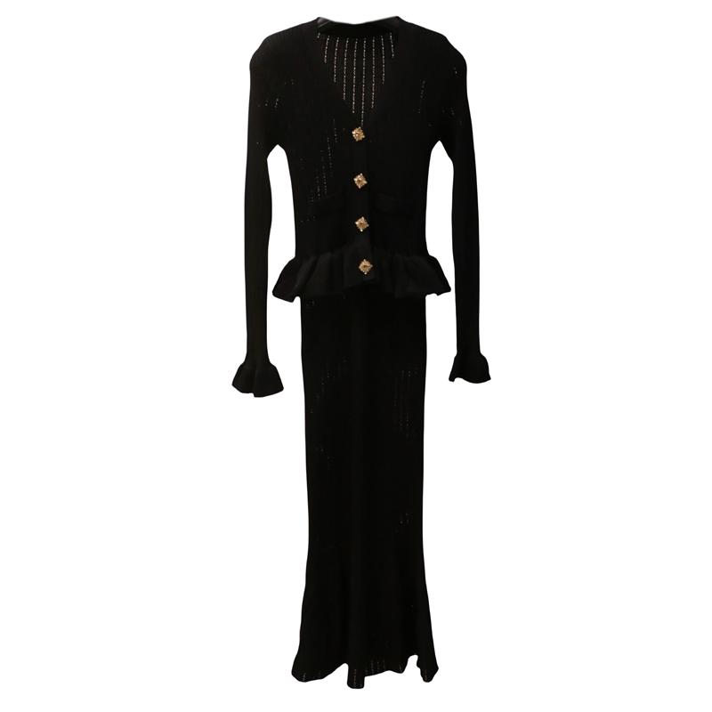 Elegant French-Style V-Neck Slim Fit Fishtail Knit Dress