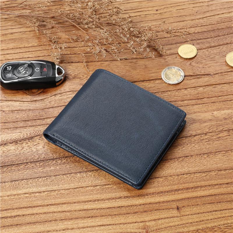 Men's Casual Vegetable-Tanned Leather Wallet – Multifunctional, Large Capacity, Short Coin Purse