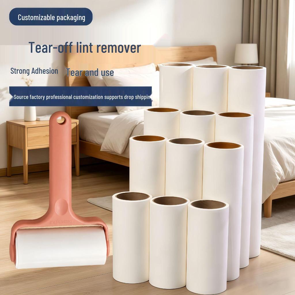 Sticky Lint Roller with Tear-Off Replacement Core for Clothes and Pet Hair Removal