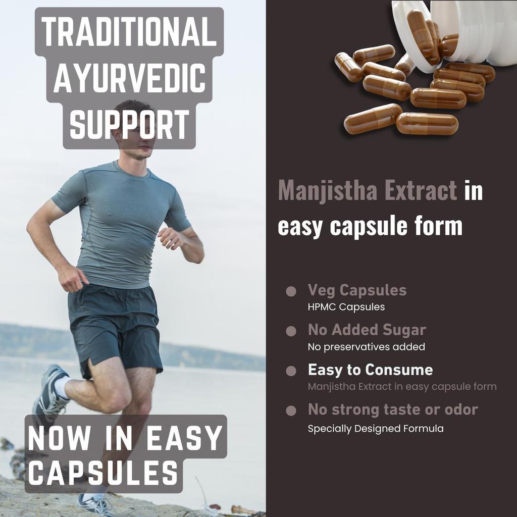Manjistha (Rubia Cordifolia) Root Capsules | 60 Capsules Herbal Supplement