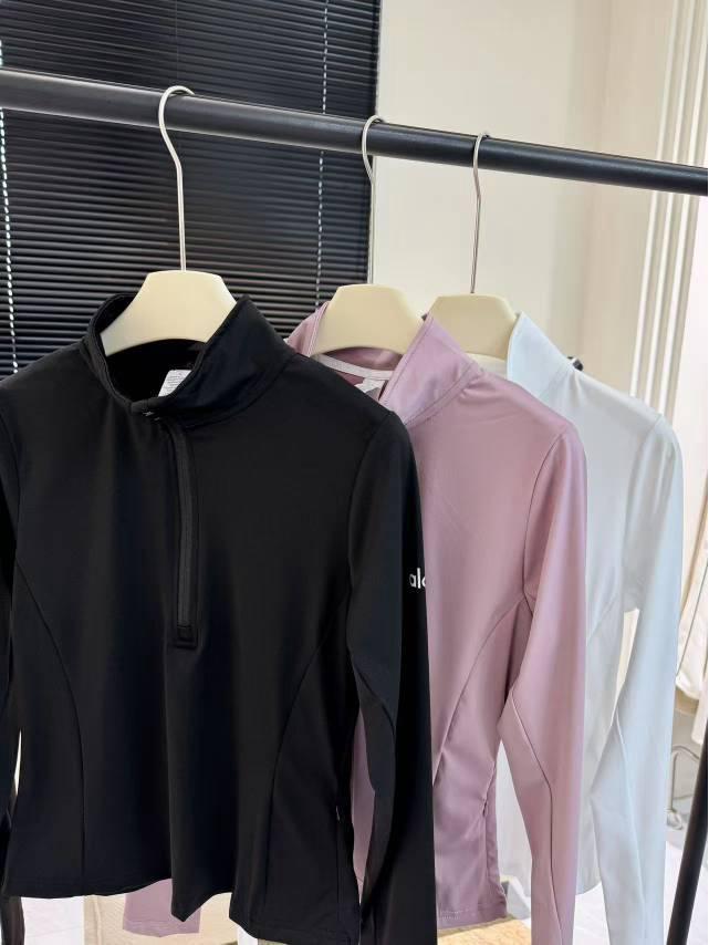 Alo Women's Original Slim-Fit Half-Zip Yoga Base Layer - Long Sleeve Training Top for Autumn/Winter