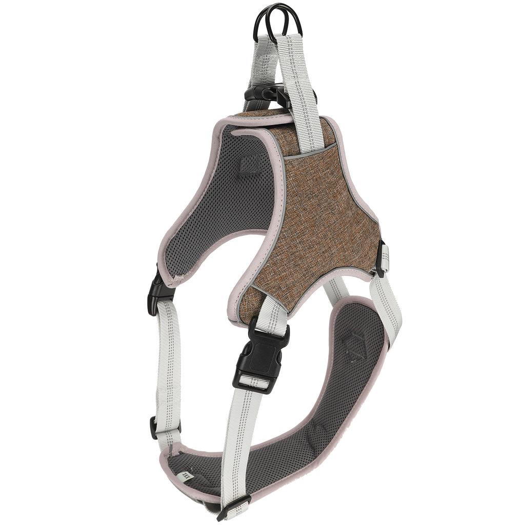 Outdoor Dog Vest Harness Pet Adjustable AntiLost Reflective Vest for Large Medium Dog(Coffee Color M)