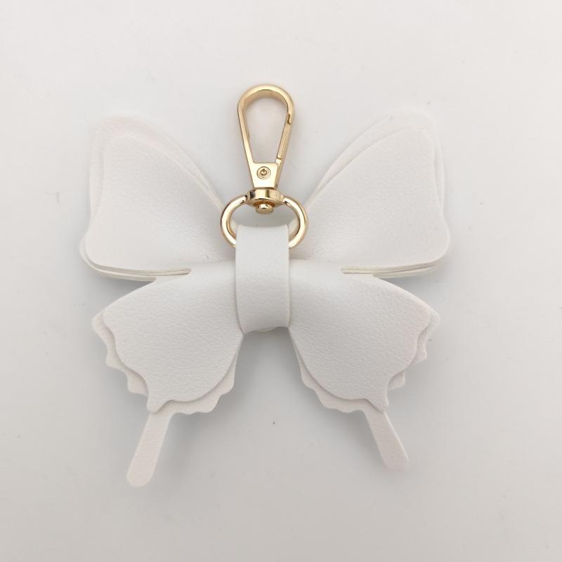 Elegant Butterfly Leather Keychain Pendant for Bags & Cars